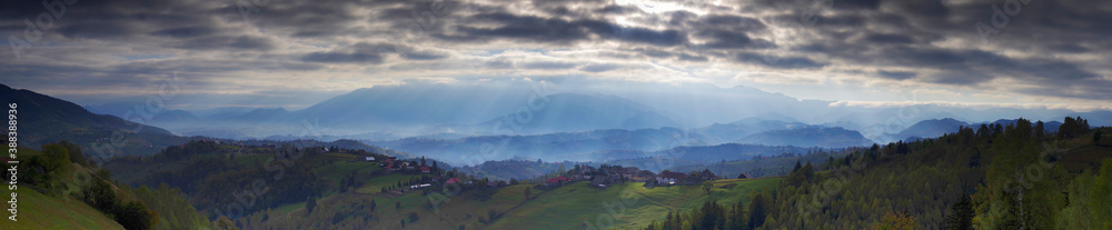 Fototapeta premium Alpine landscape in the Carpathians mountains, Romania, Europe