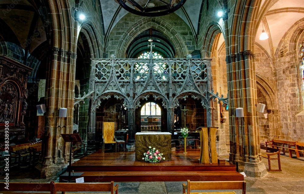 Fototapeta premium Basilique Notre-Dame du Folgoët, Le Folgoët, Finistère, Bretagne, France 
