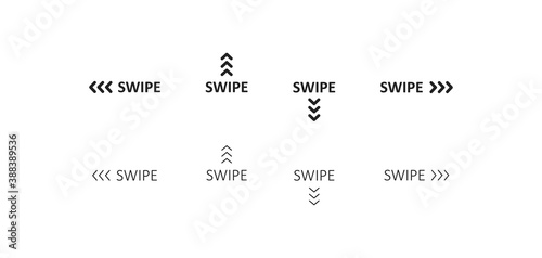 Swipe icon. Up arrow button symbol. Social media scrollsign, slide logo design in vector flat photo