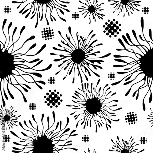 Monochrome abstract seamless pattern. Vector illustration