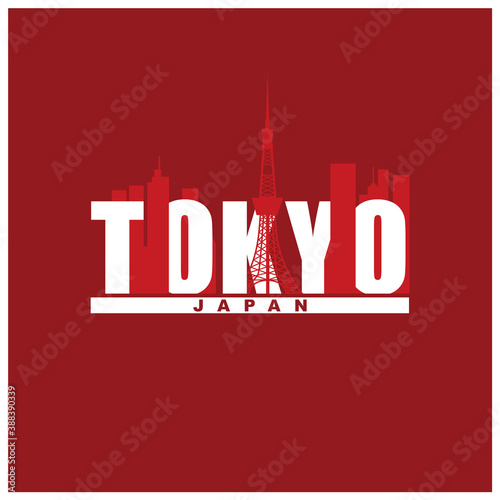 Vector logo, badge, symbol, icon template design Tokyo Theme
