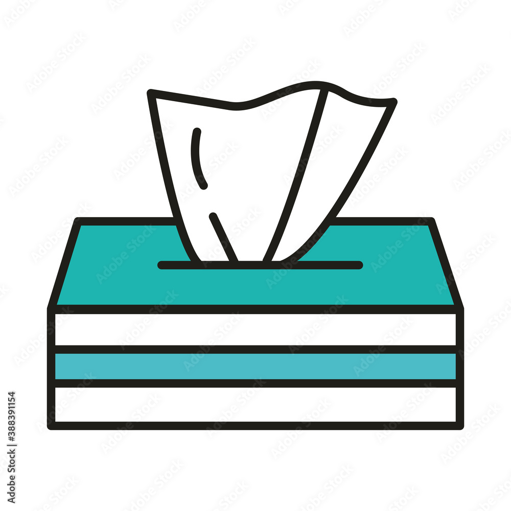 tissue box disposable hygiene line and fill icon tissue box disposable hygiene line and fill icon