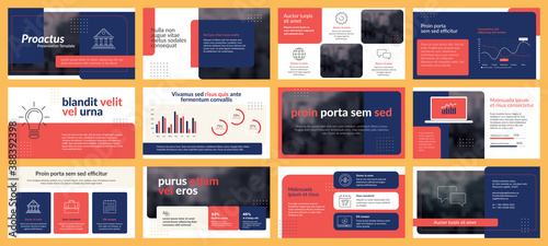 Presentations templates elements and infographics in vector design. Business template for presentation slide, corporate report, marketing, flyer and leaflet,  advertising, annual report and banner.