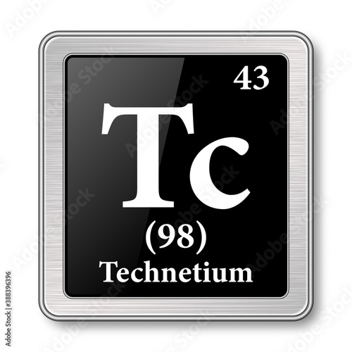 The periodic table element Technetium. Vector illustration