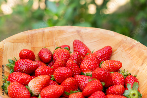 background with delicious and juicy red strawberries