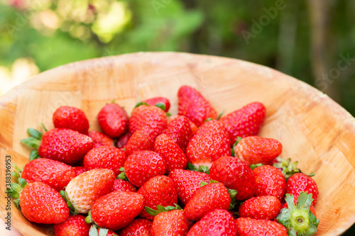 background with delicious and juicy red strawberries