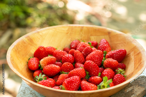 background with delicious and juicy red strawberries