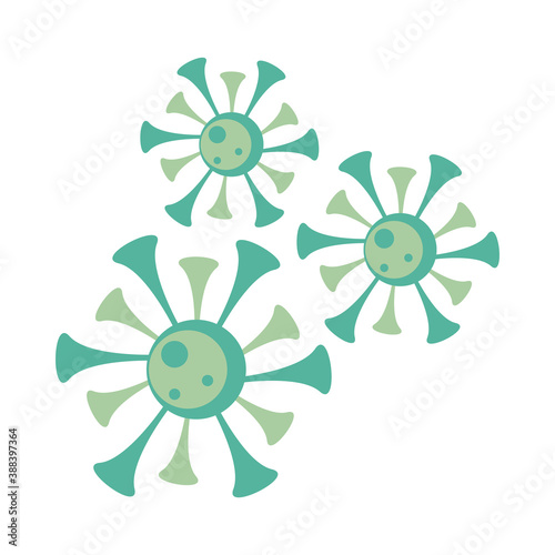 covid19 particles pandemic isolated icons