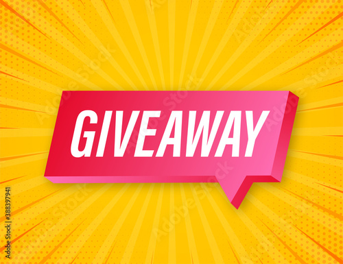 Giveaway banner for social media contests and special offer. Vector stock illustration.