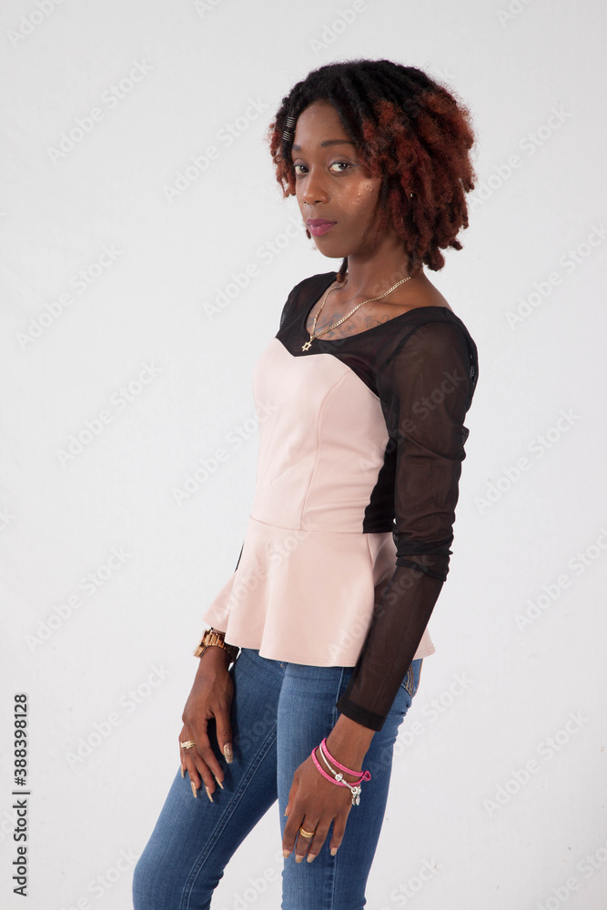 Pretty Black woman looking thoughtful Pretty Black woman looking thoughtful