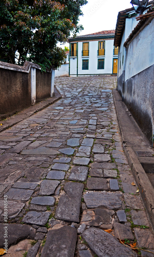 Typical paving of the Diamantina, historical city in Minas Gerais, Brazil