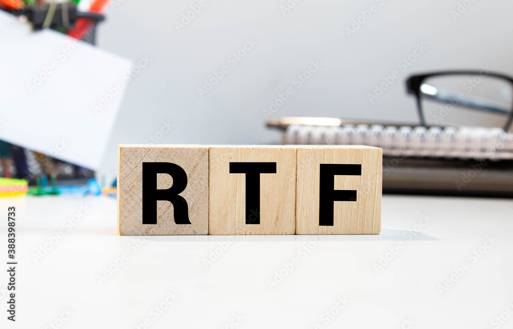 Wood block word LTF and RTF with copy space for text using as ...