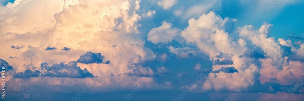 Blue sky with white clouds for natural background