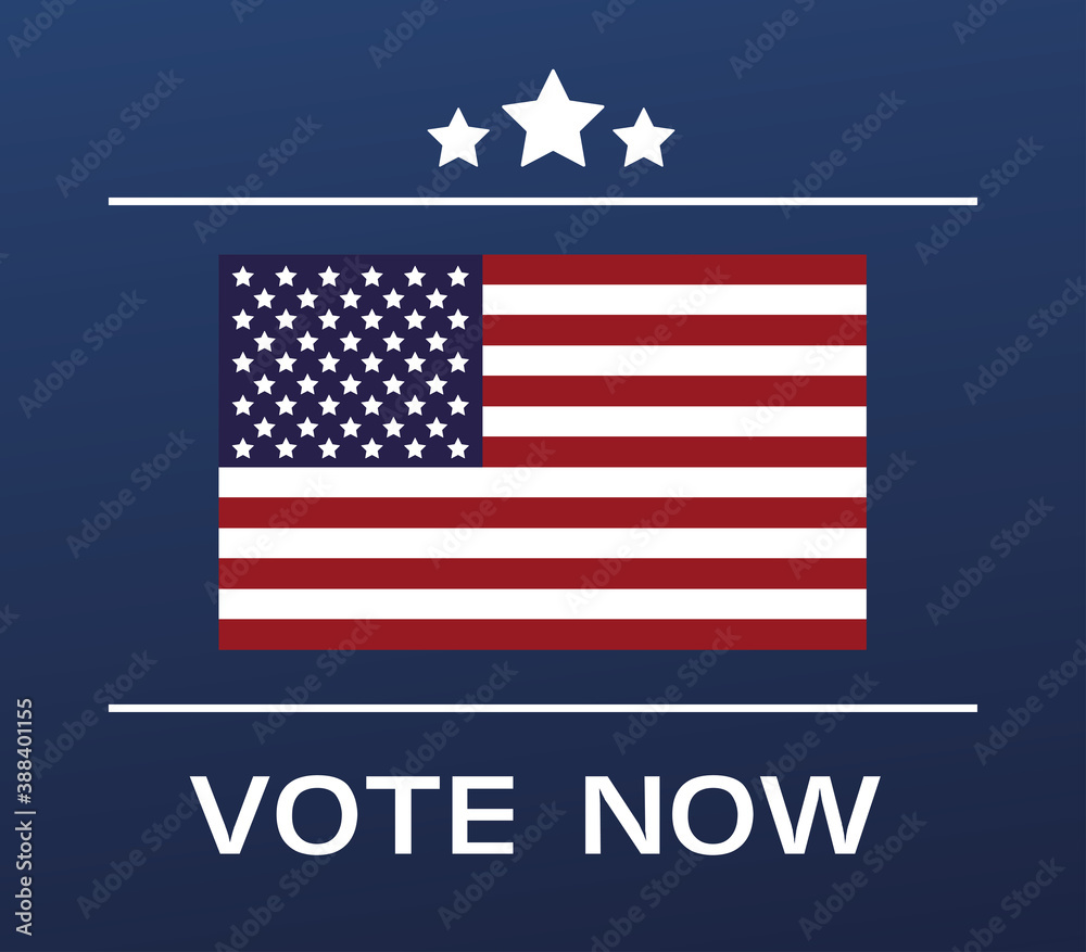 usa elections day poster with flag and stars