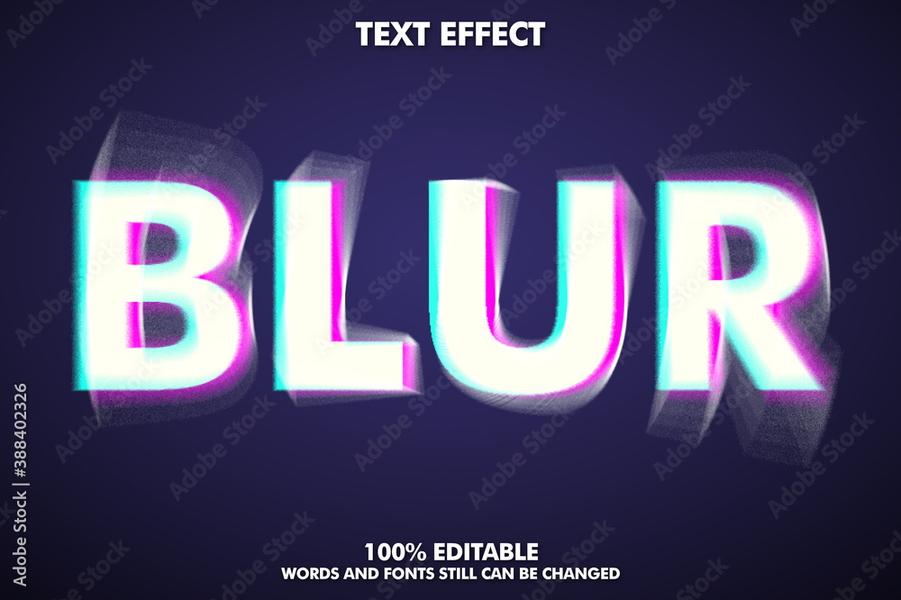 Blur text effect, editable glitch text style