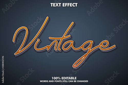 Old rertro text effect for vintage design photo