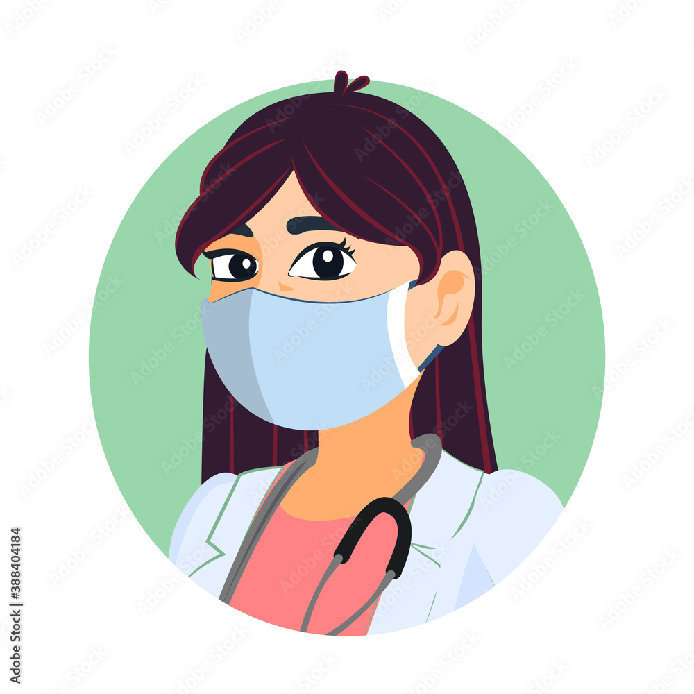 Isolated doctor wearing a face mask - Vector illustration Isolated doctor wearing a face mask - Vector illustration