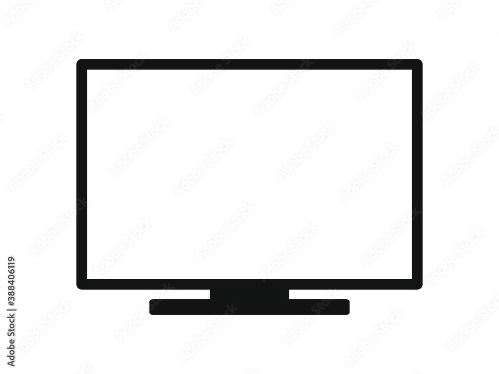 lcd monitor isolated on white