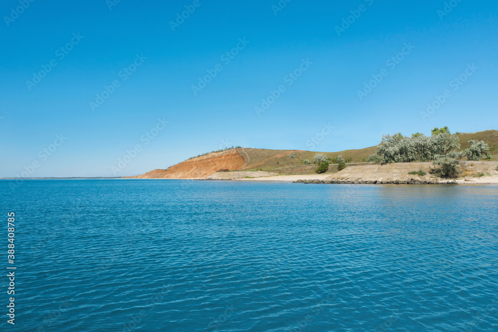 Beautiful beach and sea under blue sky Beautiful beach and sea under blue sky