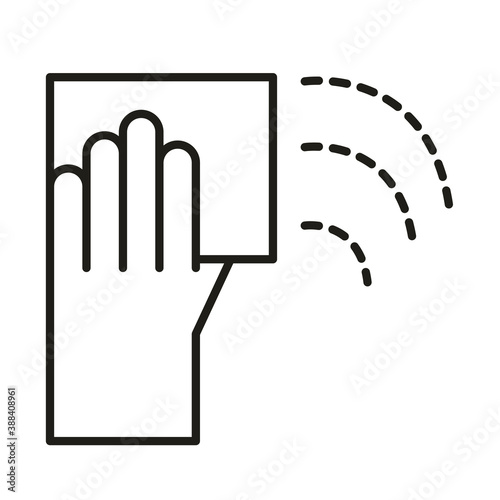 virus protection, cleaned frequently the surfaces line icon