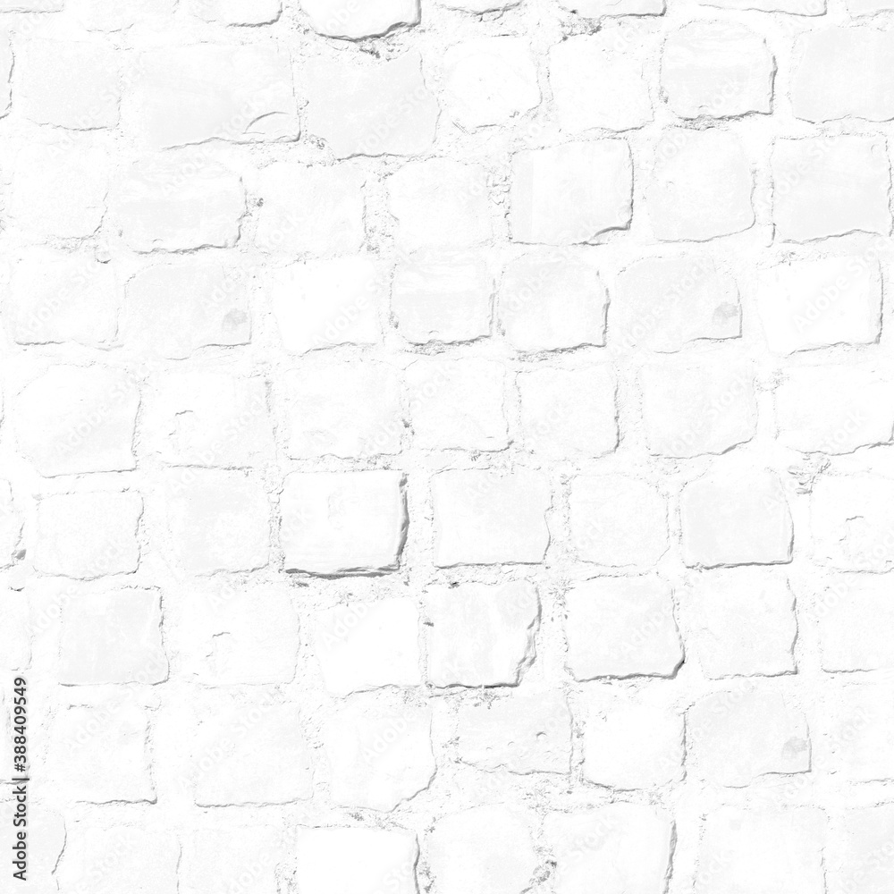 Fototapeta premium 8K cobblestone pavement floor roughness texture, height map or specular for Imperfection map for 3d materials, Black and white texture