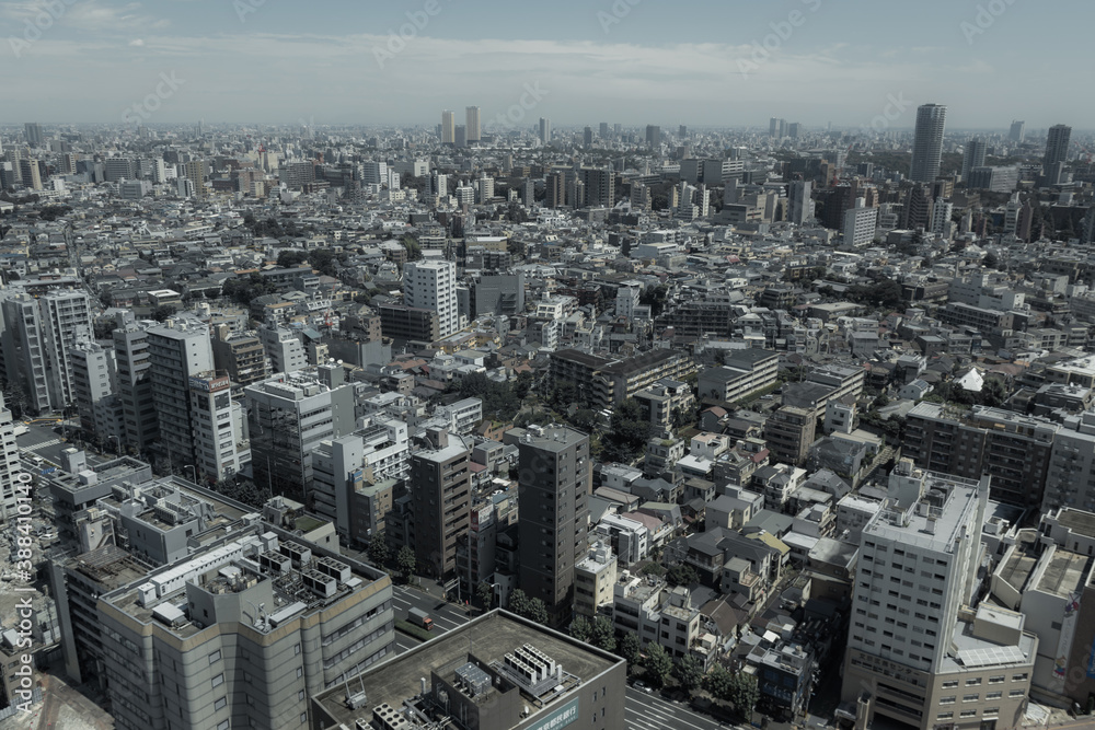 Fototapeta premium Cityscape View of a Dense Urban City in Asia