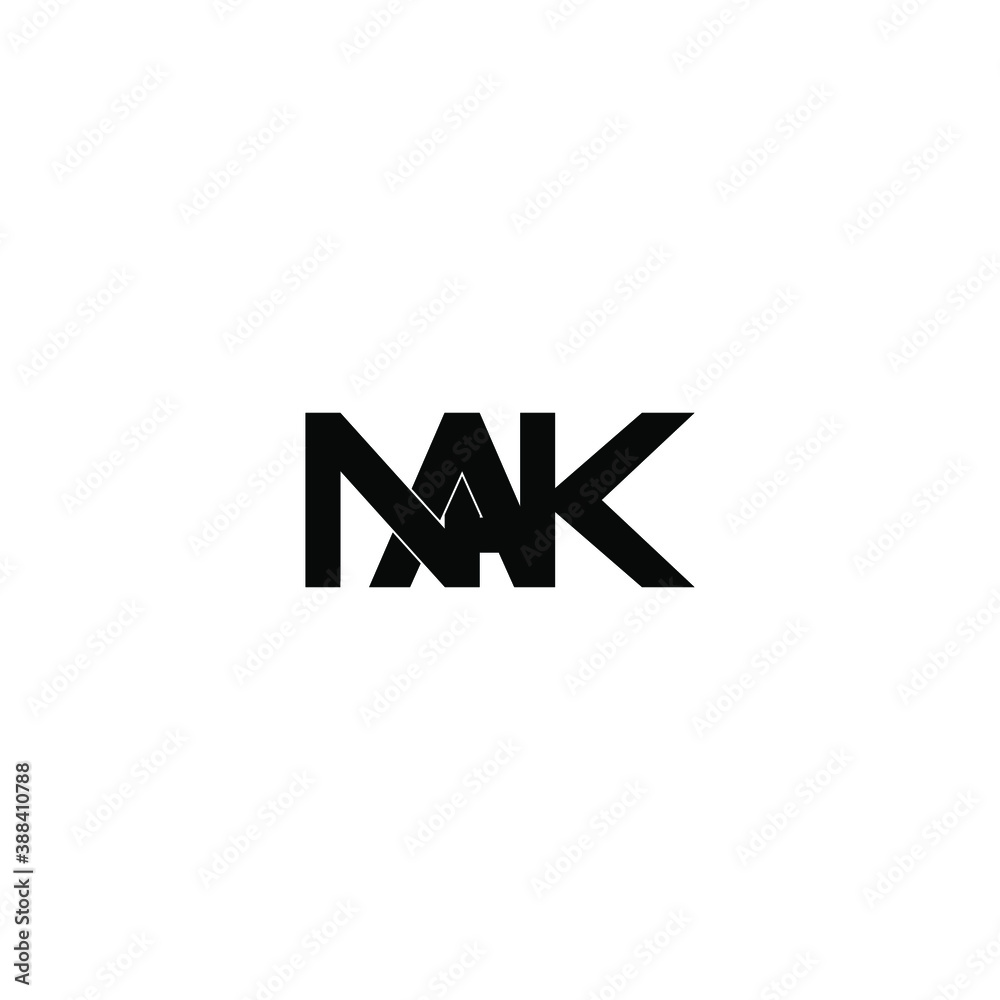 nak letter original monogram logo design nak letter original monogram logo design
