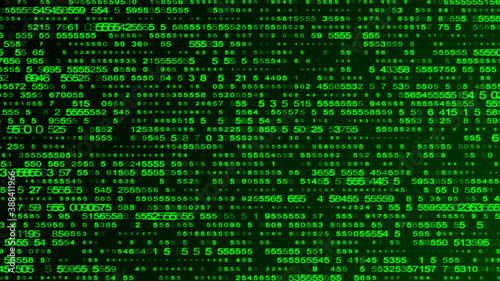 Digital background green matrix. Matrix background. Binary computer code. Hacker coding concept. 3D rendering. © Vadym