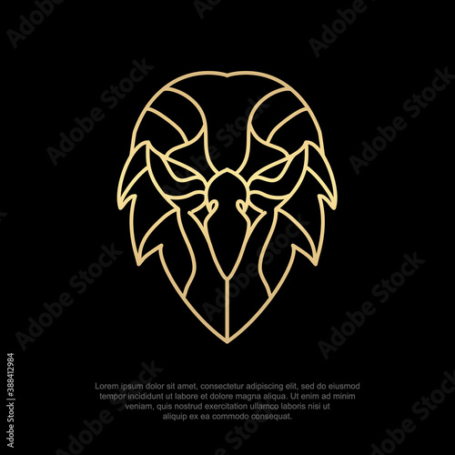 Animal luxury logo eagle head, line art, simple and modern icons, editable design templates