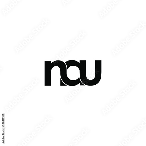 nau letter original monogram logo design
