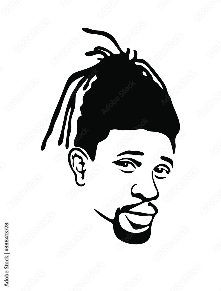 Black african american Rastafarian rasta afro male face portrait vector  silhouette hairstyle and  head drawing from the side with long  dreadlocks isolated on white  sticker. Stock Vector | Adobe  Stock