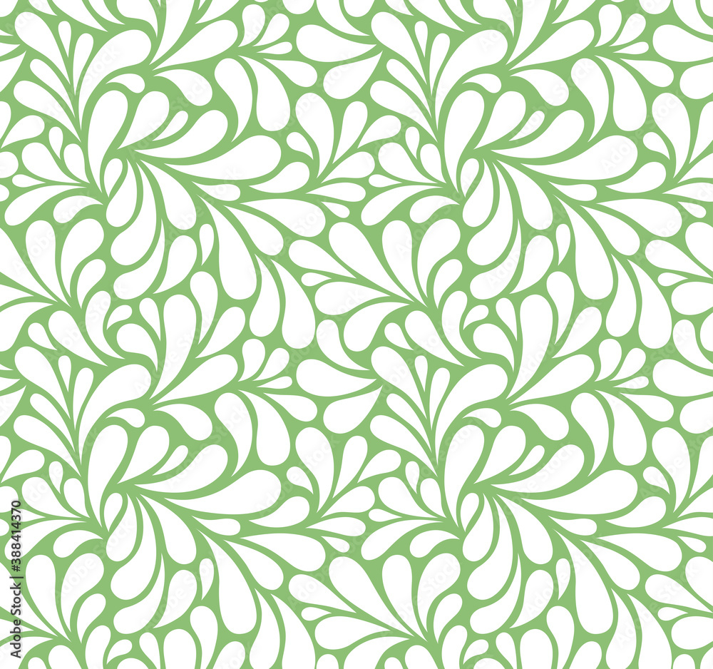 Fototapeta premium Vector seamless pattern with drops. Abstract floral background. Stylish monochrome texture.