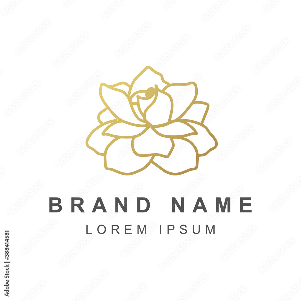 Golden rose, lotus, gardenia flower vector. flower logo. Golden rose, lotus, gardenia flower vector. flower logo.