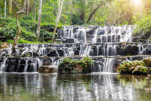 Fototapeta Naklejka Na Ścianę i Meble -  Waterfall in Namtok Samlan National Park. Beautiful nature at Thailand.