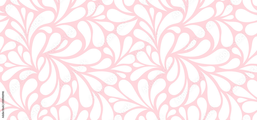 Vector seamless pattern with drops. Abstract floral background. Stylish monochrome texture.