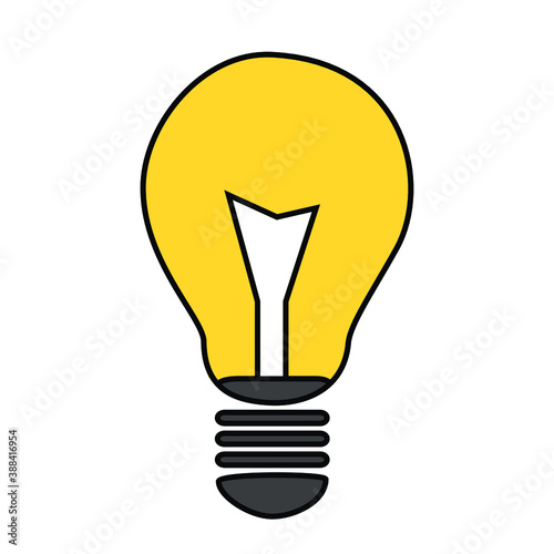 Vector foco bombilla coloreado, icono