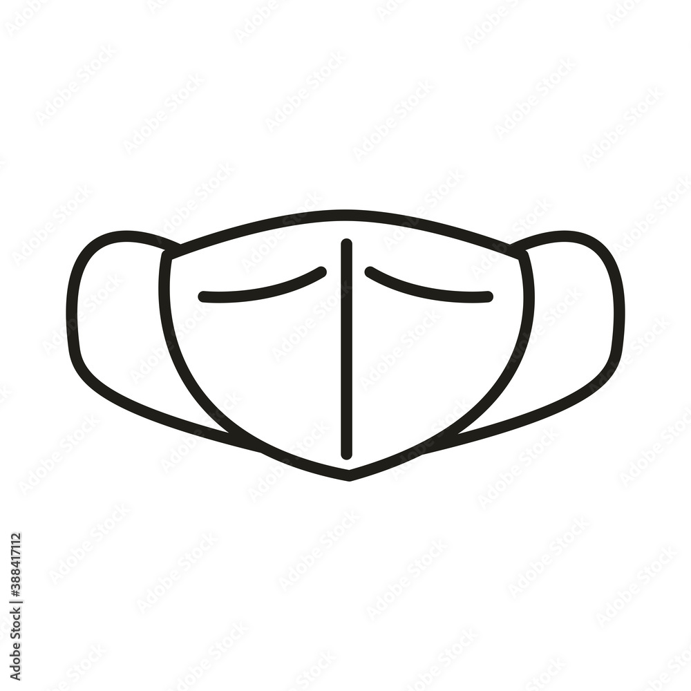 virus protection surgical mask prevention line icon