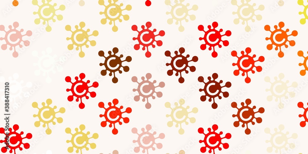 Light Red, Yellow vector texture with disease symbols.