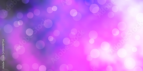 Light Purple  Pink vector pattern with spheres.