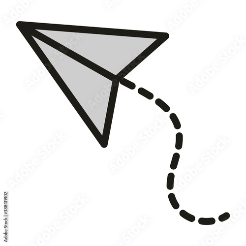 paper plane creativity concept linear and fill style