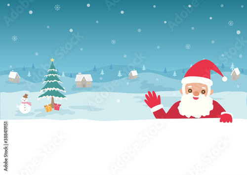 Christmas holiday background with santa claus and blank for copy space © tharnthip