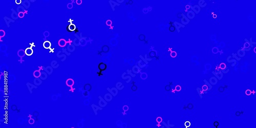 Light Purple, Pink vector template with businesswoman signs.