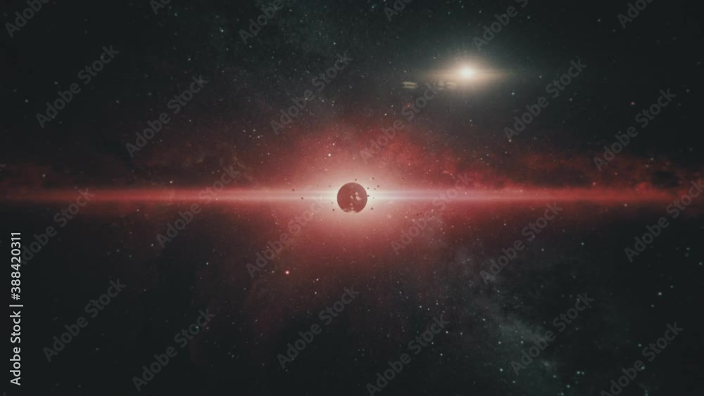 Meteors are striking a planet following an explosion in the universe