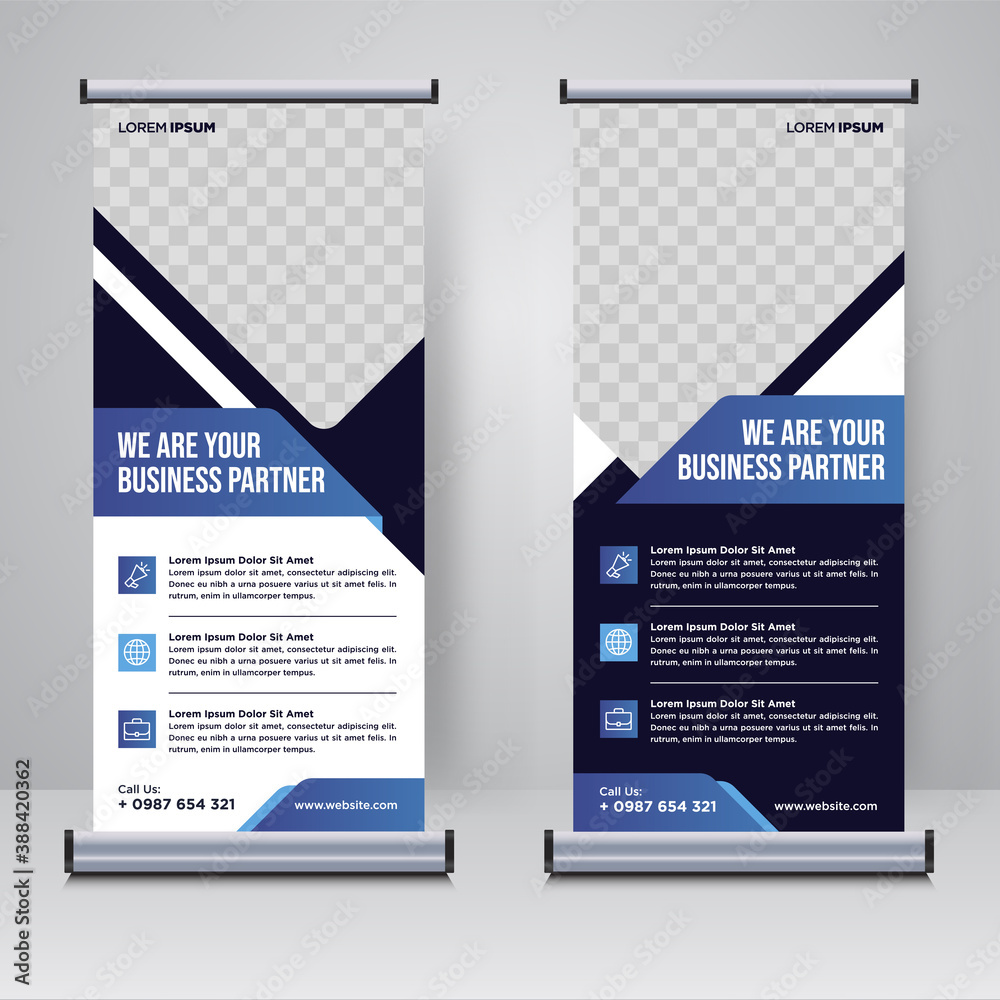 Corporate rollup or X banner design template	