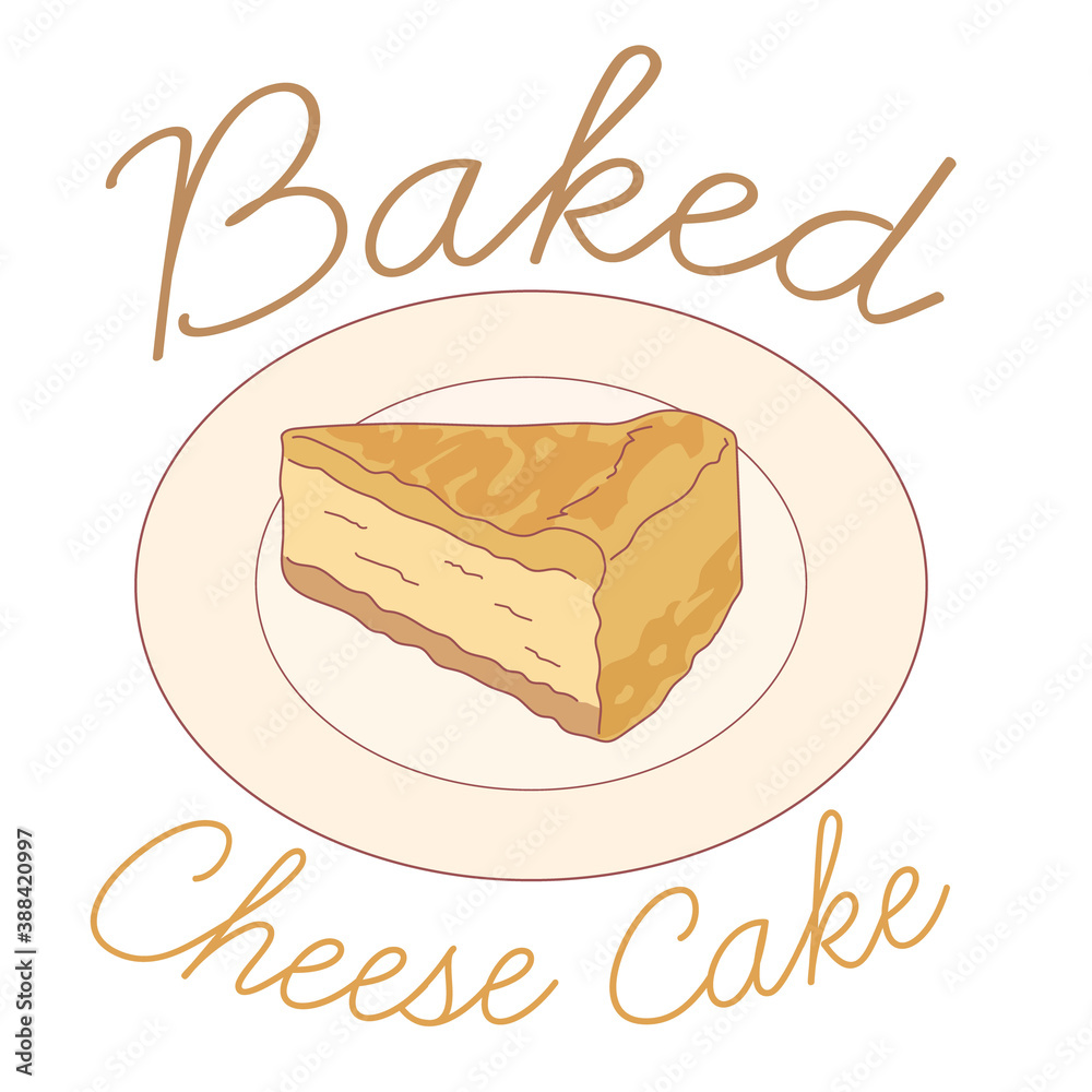 ベイクドチーズケーキのベクターイラスト Stock Vector Adobe Stock