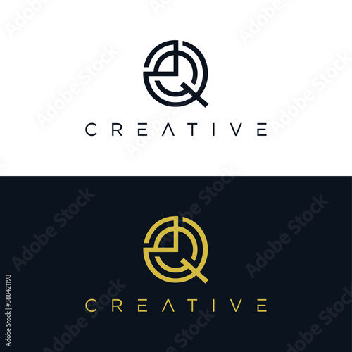 Modern unique creative Q logo design, Minimal Q G initial based vector icon.
