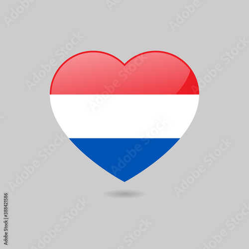 Vector Glossy Dutch Flag Heart