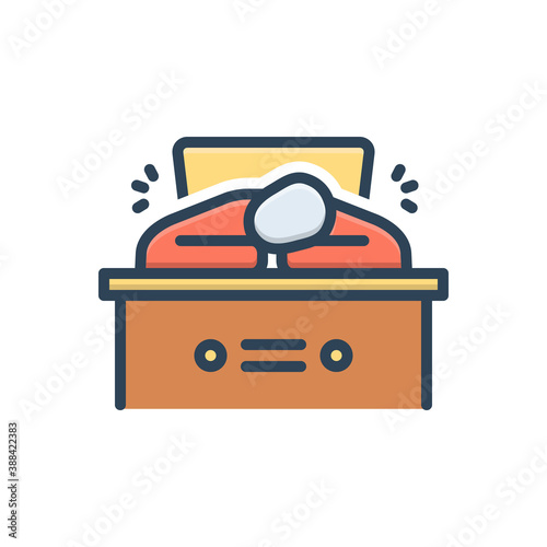 Color illustration icon for tired