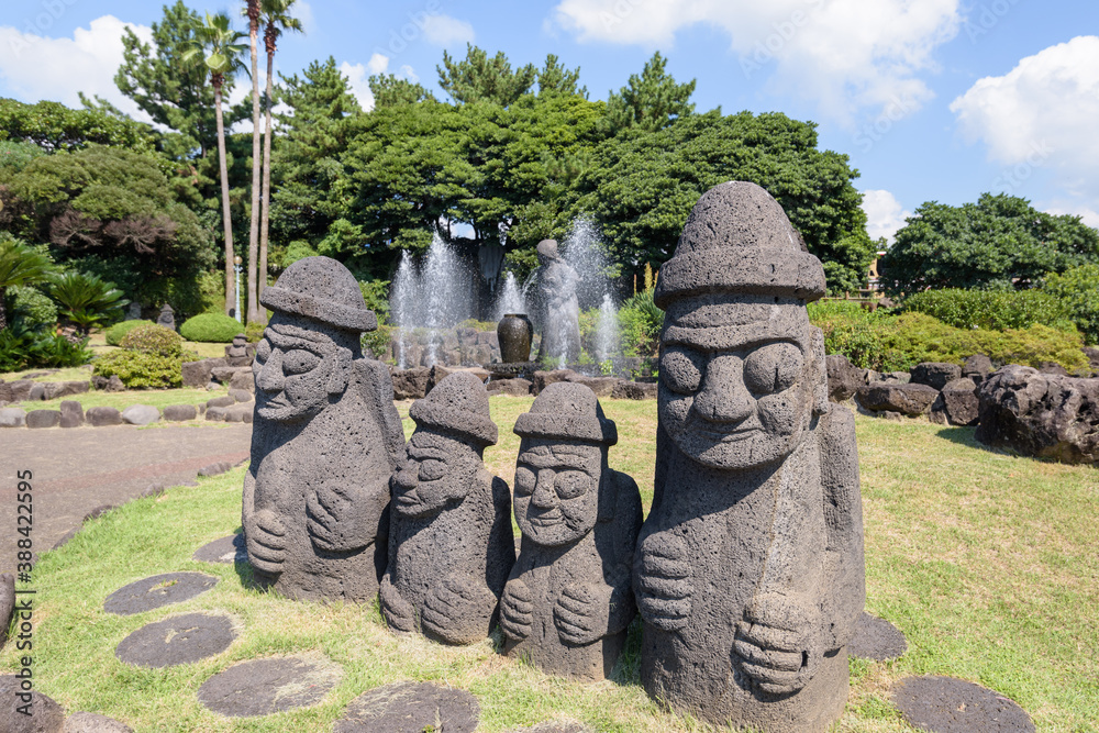 Dolhareubang is the most famous symbol of Jeju Island, Korea Stock