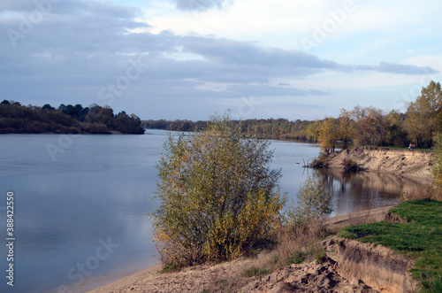 Near Desna River. Natural landscape in Kiev Region at autumn